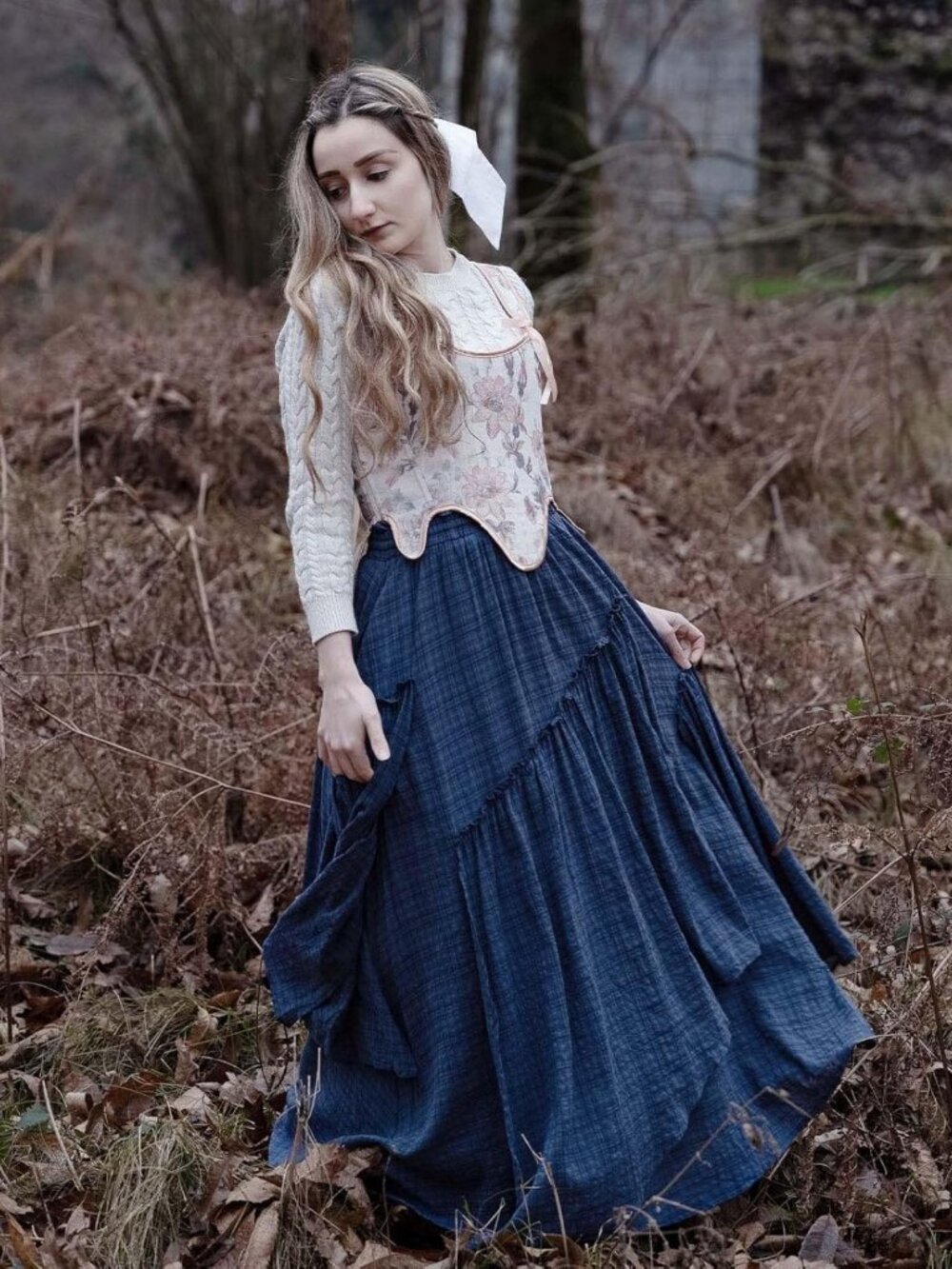 Renaissance Flowy Maxi Skirt for Women | Long Pirate Style Skirt, Boho Chic - Picture 2 of 9